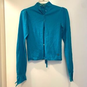 Small teal blue cardigan